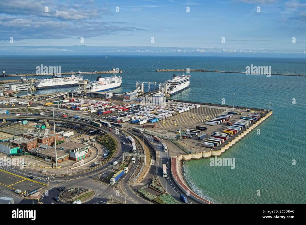 Dover port aerial harbour kent alamy stock